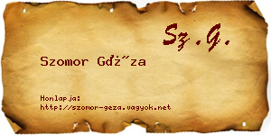 Szomor Géza névjegykártya