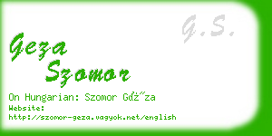 geza szomor business card